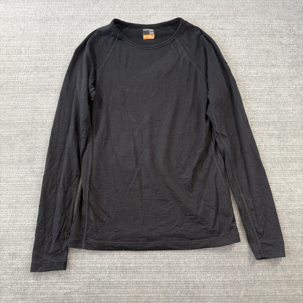 Icebreaker Merino 200 Kids Long Sleeve Base layer Top Black  14 Years